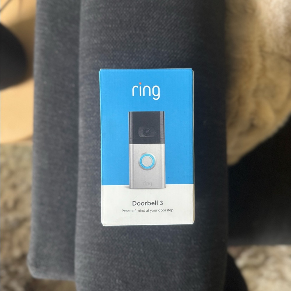 Ring Smart Home Doorbell and Camera with Blue Highlight
